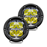 Rigid Industries 360-Series 4 Inch Off-Road LED Light, Spot Beam, White Backlight, Pair - 36113