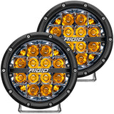 Rigid Industries 360-Series 6 Inch Off-Road LED Light, Spot Beam, Amber Backlight, Pair - 36201