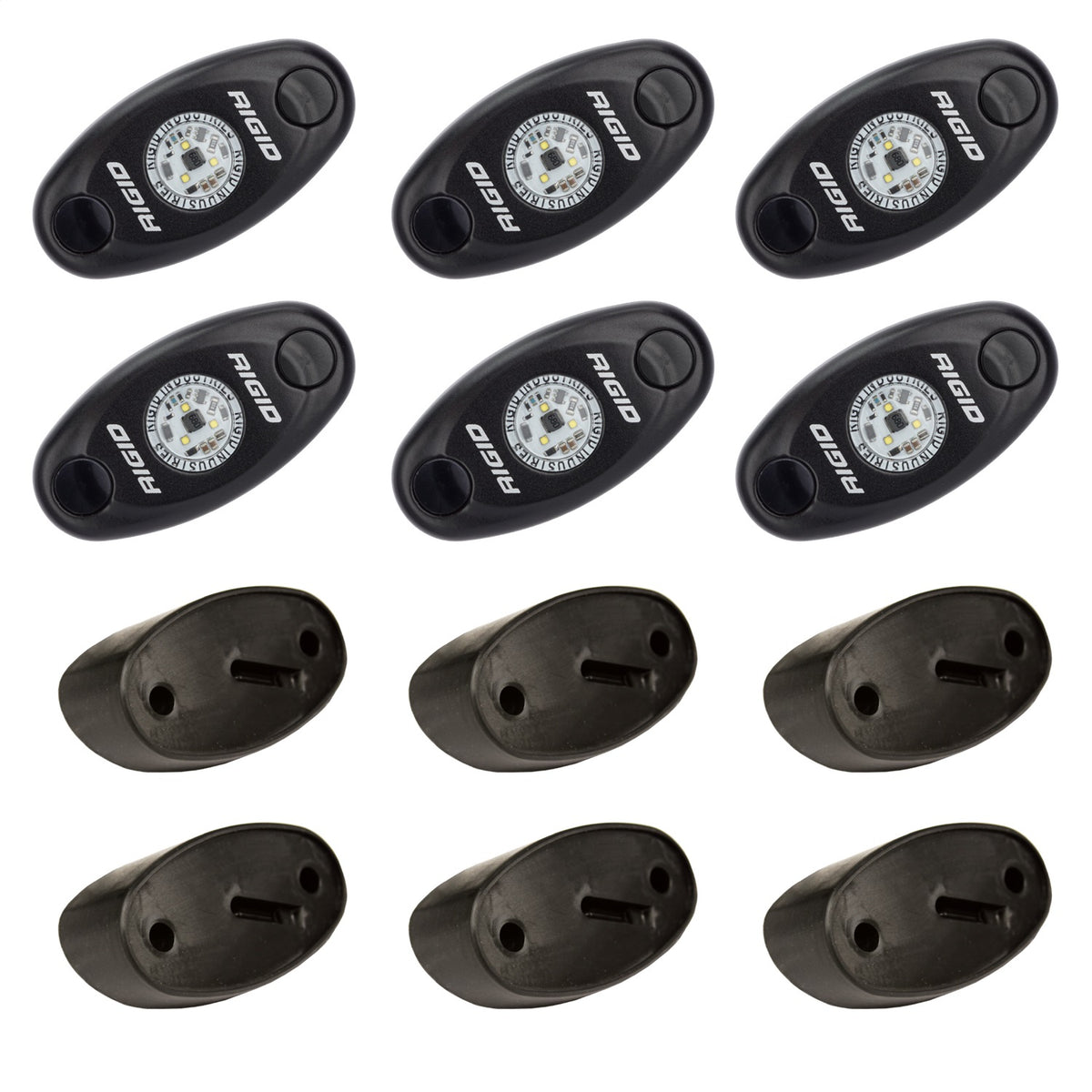 Rigid Industries A-Series LED Universal Rock Light Kit, High Power Blue, Set Of 6 - 400283
