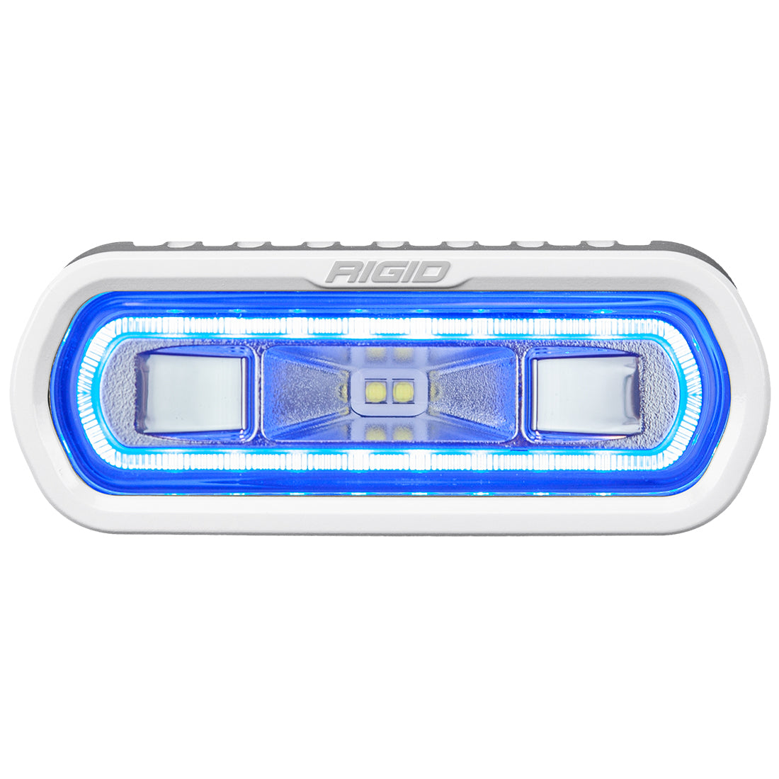 Rigid Industries SR-L Series Marine Spreader Pod, 2 Wire, Surface Mount, White W/Blue Halo - 51101