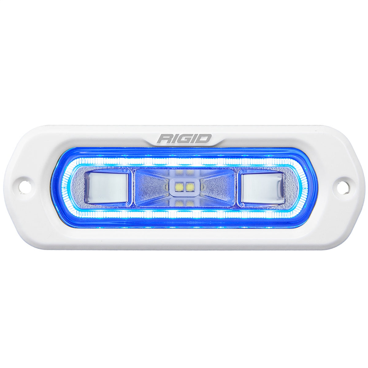 Rigid Industries SR-L Series Marine Spreader Pod, 2 Wire Flush Mount, White W/Blue Halo - 51201