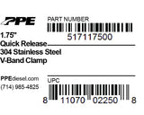 Pacific Engineering PPE Power 1.75 V-Band Clamp SS Quick Release 517117500 | 517117500
