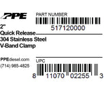 Pacific Engineering PPE Power 2.0 V-Band Clamp - Quick Release (QR) - 304 Stainless Steel 517120000 | 517120000