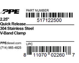 Pacific Engineering PPE 2.25 V-Band Clamp Quick Release SS 517122500 | 517122500