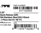 Pacific Engineering PPE Power 3.25 V-Band 3 piece Set (1C 1M 1F) QR SS 517132503 | 517132503