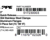 Pacific Engineering PPE Power 3.0 QR AL V-Band 3 piece Set (1C 1M 1F) AL 517230003 | 517230003