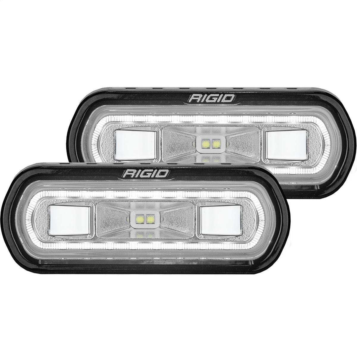 Rigid Industries SR-L Series Off-Road Spreader Pod, 3 Wire, Surface Mount, White Halo, Pair - 53120
