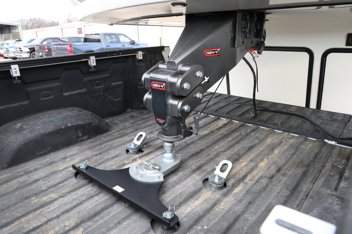 Gen-Y Hitch EXECUTIVE TORSION-FLEX Auto Latch Rhino Fifth Wheel Pin Box Replacement with Gooseneck 2 5 16 Coupler 3.5K - 6.5K pin weight range 30K Towing | GH-8076AL