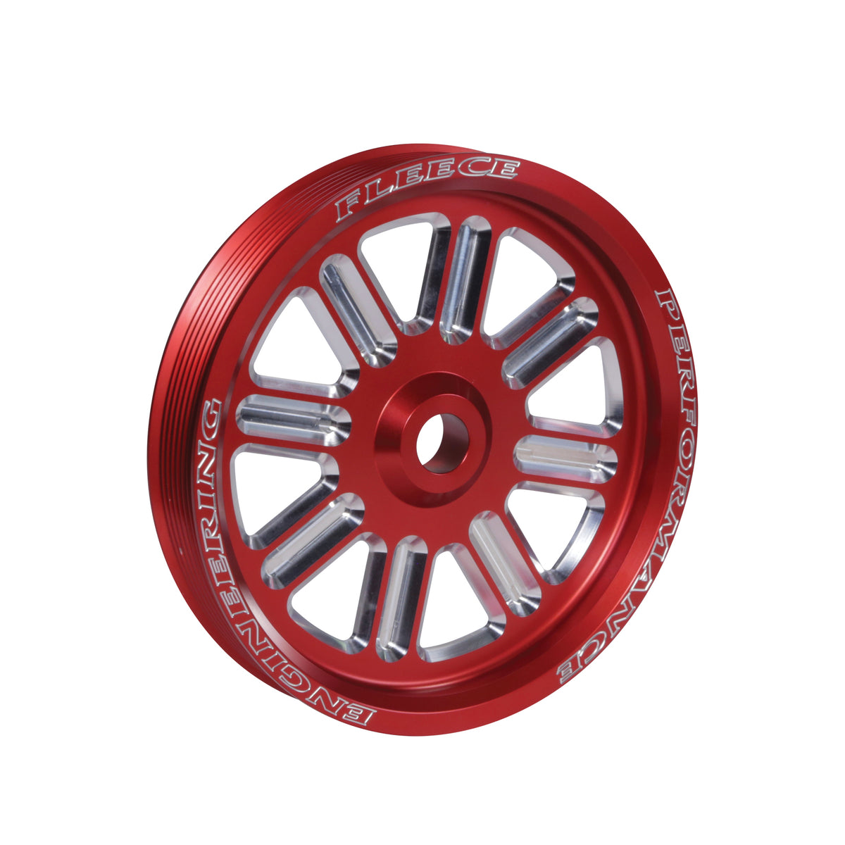 Fleece Performance Fleece Performance Cummins Dual Pump Spoke Pulley for use with FPE dual pump bracket RED FPE-34211-RED-SPK | FPE-34211-RED-SPK