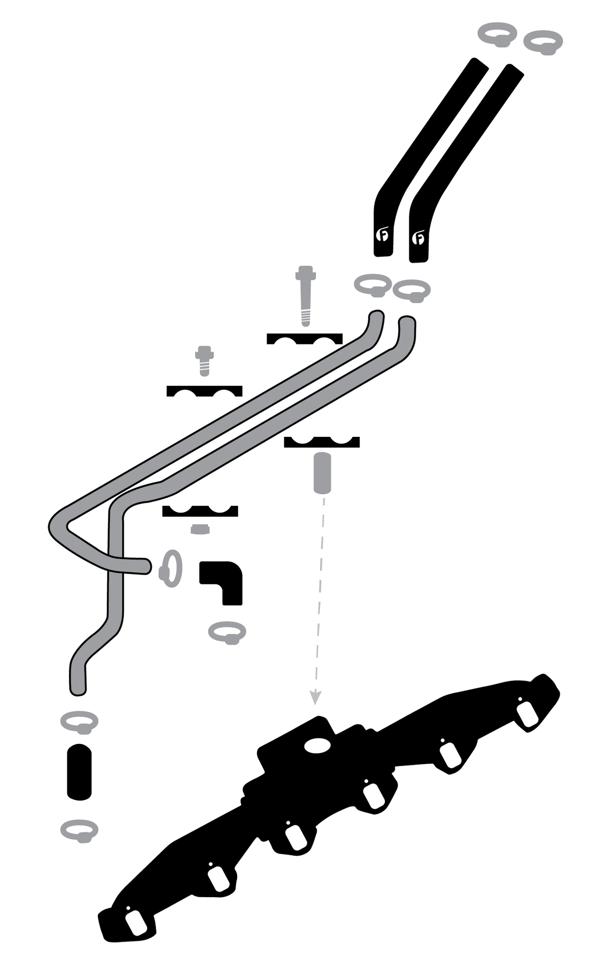 Fleece Performance Fleece Performance Replacement Heater Core Line Kit For 1989-1998 12 valve Cummins FPE-CUMM-SSHCL-12V | FPE-CUMM-SSHCL-12V
