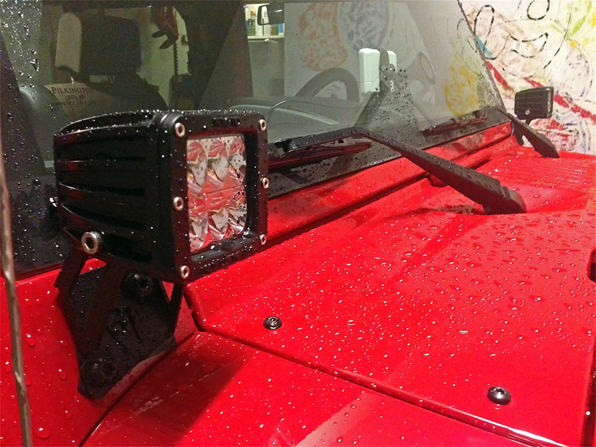 Rigid Industries 2007-2015 Jeep JK A-Pillar Mount Kit, Fits D-Series or Radiance POD Lights - 40331