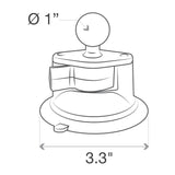 RAM Mounts RAM Twist-Lock Suction Cup Base with Ball | RAM-B-224-1U