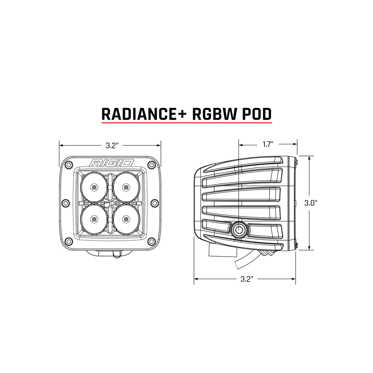 Rigid Industries RIGID RADIANCE POD RGBW PAIR 202053 | 202053