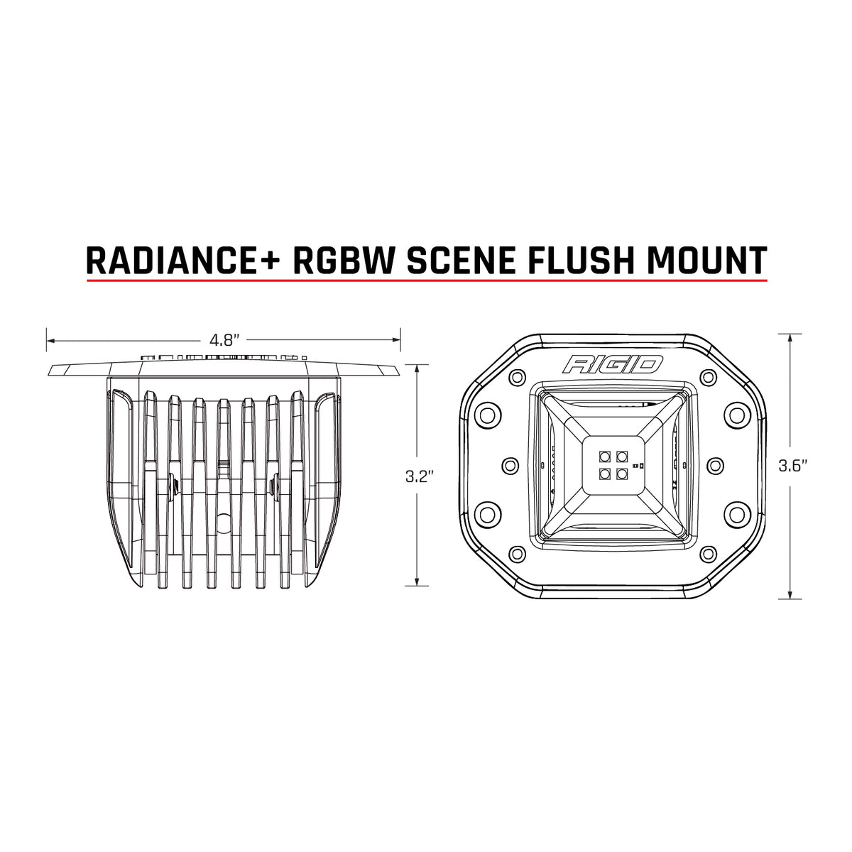 Rigid Industries Radiance Scene RGBW Flush Mount  Pair | 682153