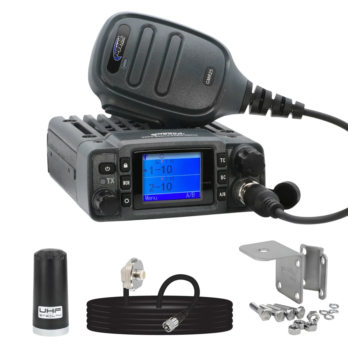 Rugged Radios Rugged Radios Radio Kit Lite - GMR25 Waterproof GMRS Mobile Radio with Stealth Antenna RKL-GMR25 | RKL-GMR25
