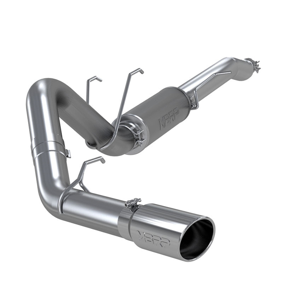 MBRP MBRP 2017 2026 Ford F250 F350 Super Crew Cab 6.2L 6.8L  7.3L T304 Stainless Steel 4 Resonator Back Single Side Street Version S5247304 | S5247304