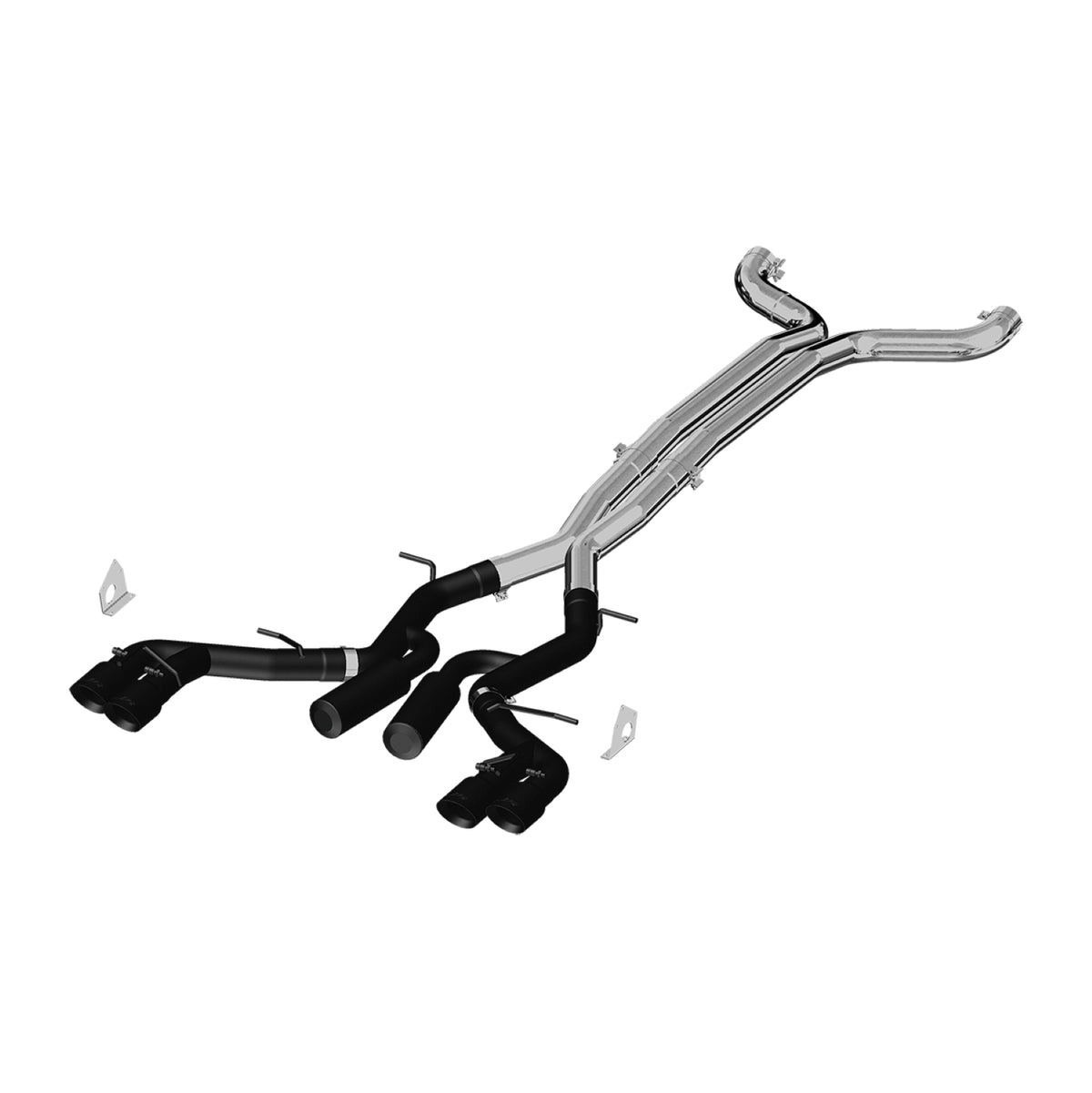 MBRP MBRP 2017 2024 Chevrolet Camaro ZL1- Coupe Only NPP Models Only Black-Coated Aluminized Steel 3 Dual Cat Back Quad Tips (Race Version) S7033BLK | S7033BLK