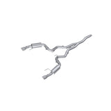 MBRP MBRP 2015 2018 Ford Mustang 2.3 EcoBoost T409 Stainless Steel 3 Cat Back Dual Split Rear with 4.5 Tips (Street Version) S7274409 | S7274409