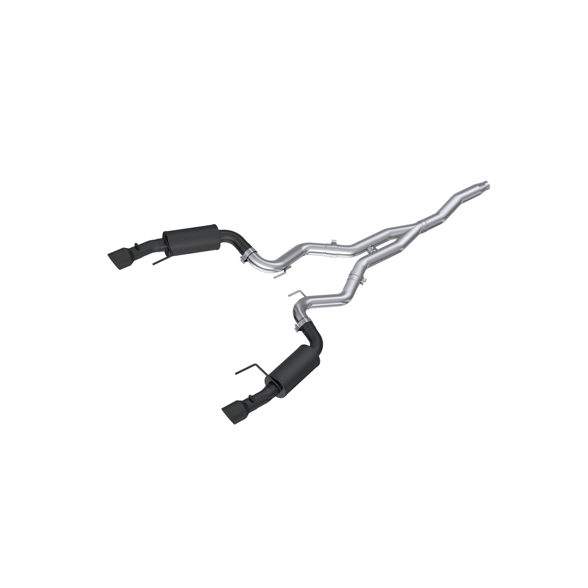 MBRP MBRP 2019 2026 Ford Mustang 2.3 EcoBoost - except convertible Black-Coated Aluminized Steel 3 Cat Back Dual Split Rear (Street Version) S7274BLK | S7274BLK