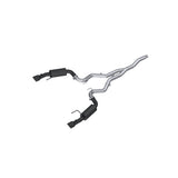 MBRP MBRP 2019 2026 Ford Mustang 2.3 EcoBoost - except convertible Black-Coated Aluminized Steel 3 Cat Back Dual Split Rear (Street Version) S7274BLK | S7274BLK