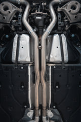 MBRP MBRP 2024 2026 Ford Mustang Dark Horse 5.0L T304 Stainless Steel 3 Cat-Back Quad Split Rear Exit with Carbon Fiber Tips Active S72843CF | S72843CF
