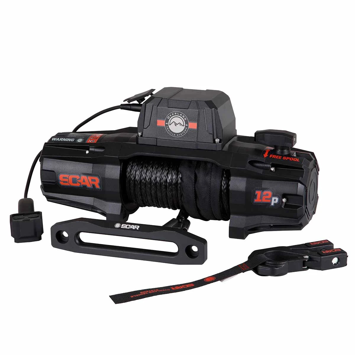 Overland Vehicle Systems OVS SCAR 12P - 12 000 lb. Winch With Synthetic Rope  Wireless Remote 19129901 | 19129901