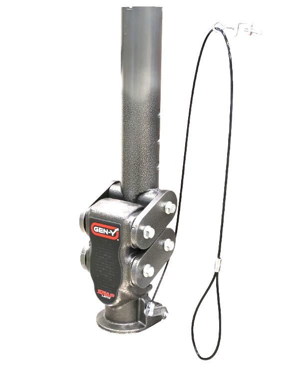 Gen-Y Hitch SPARTAN TORSION-FLEX Manual Latch 5in Offset 4in Round Tube Gooseneck 2 5/16in Coupler Standard Height 45K TW 25K Towing and GH-097 Pin | GH-7042