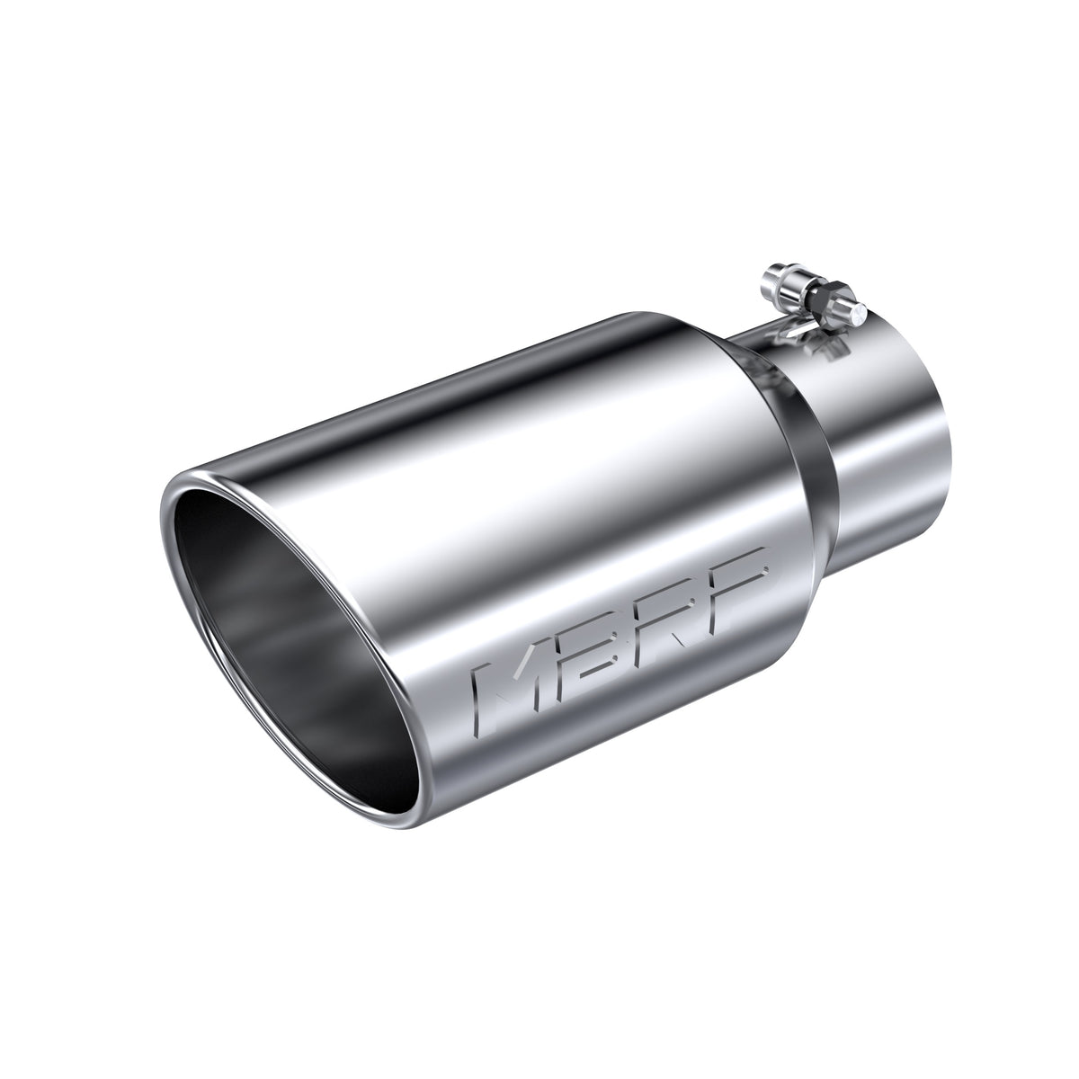MBRP MBRP T304 Stainless Steel Tip; 6 OD Angled Rolled End 4 inlet 12 length T5073 | T5073