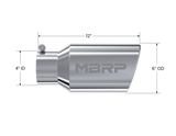 MBRP MBRP T304 Stainless Steel Tip; 6 OD Angled Rolled End 4 inlet 12 length T5073 | T5073