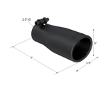MBRP MBRP Black Coated Tip; 3.75 OD Oval 2.5 inlet 7 length T5116BLK | T5116BLK