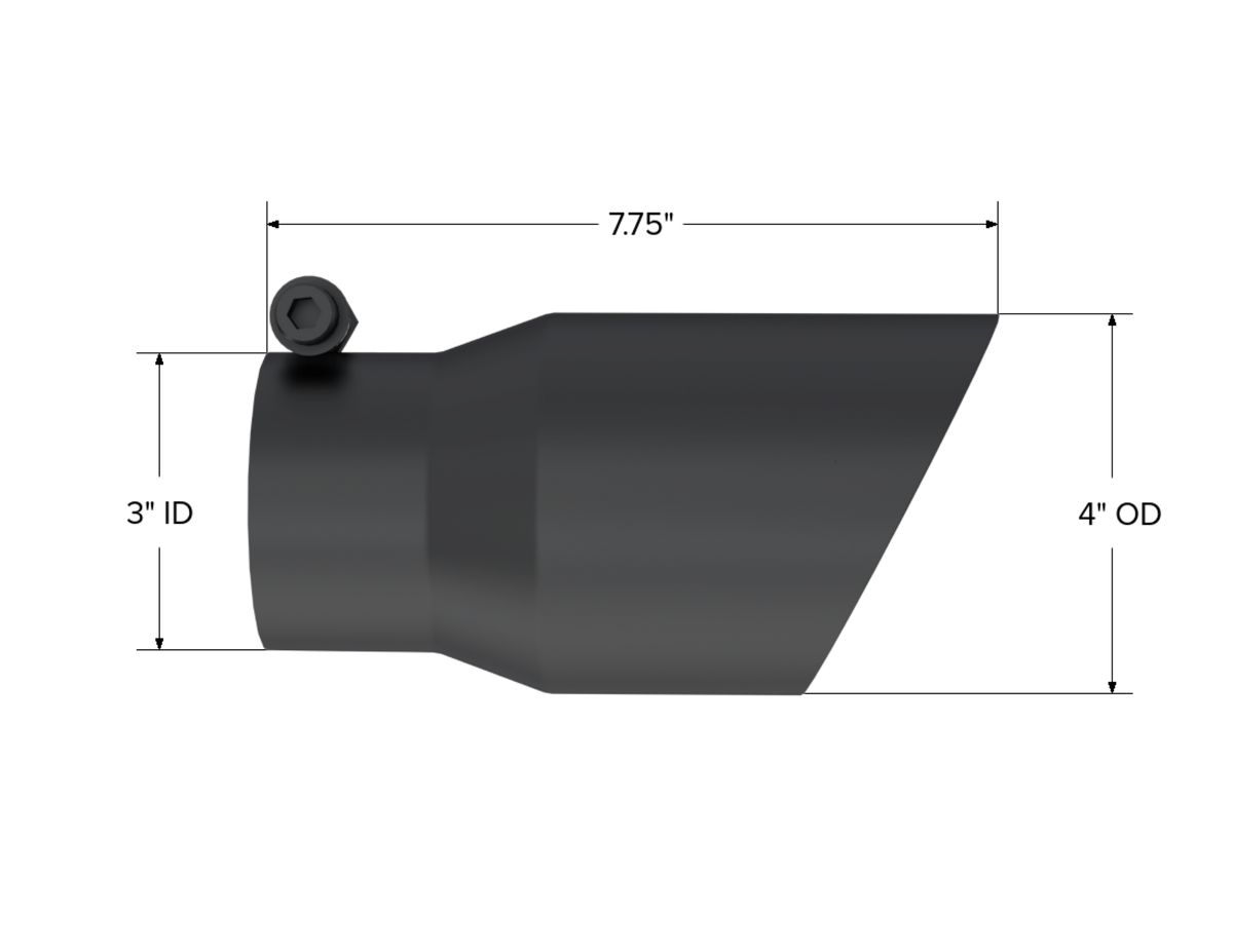 MBRP MBRP Black Coated Tip; 4 OD; Dual Wall Angled; 3 inlet; 8 length T5122BLK | T5122BLK