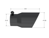 MBRP MBRP Black Coated Tip; 4 OD; Dual Wall Angled; 3 inlet; 8 length T5122BLK | T5122BLK