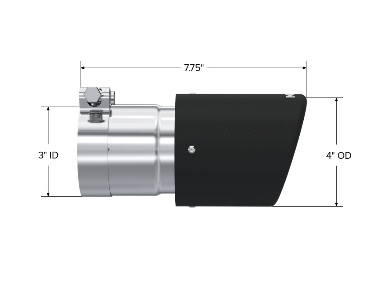 MBRP MBRP Carbon Fiber Tip; 4 OD; Dual Wall Angled; 3 inlet; 7.7 length T5122CF | T5122CF