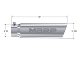 MBRP MBRP T304 Stainless Steel Tip; 5 OD; Angled Rolled End; 4 inlet 18 length T5124 | T5124
