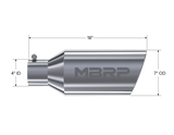 MBRP MBRP T304 Stainless Steel Tip; 7 OD; Rolled End; 4 ID; 18 length T5126 | T5126