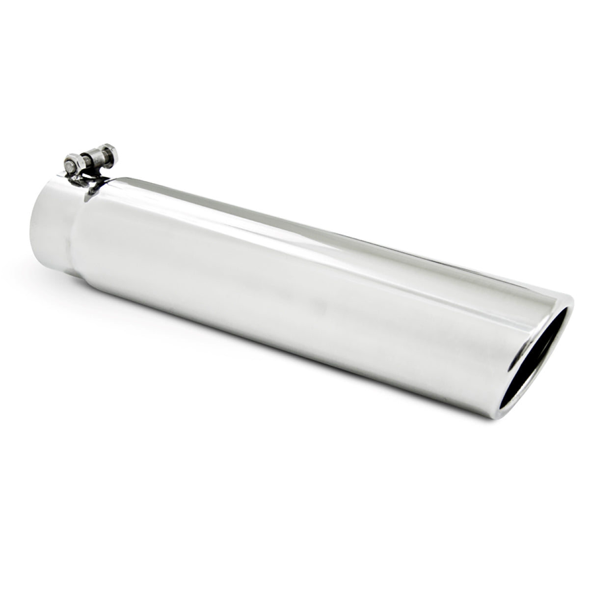 MBRP MBRP T304 Stainless Steel Tip 3.5 OD;3 inlet; 16 length; Angled Cut Rolled End; Clampless-no weld T5143 | T5143