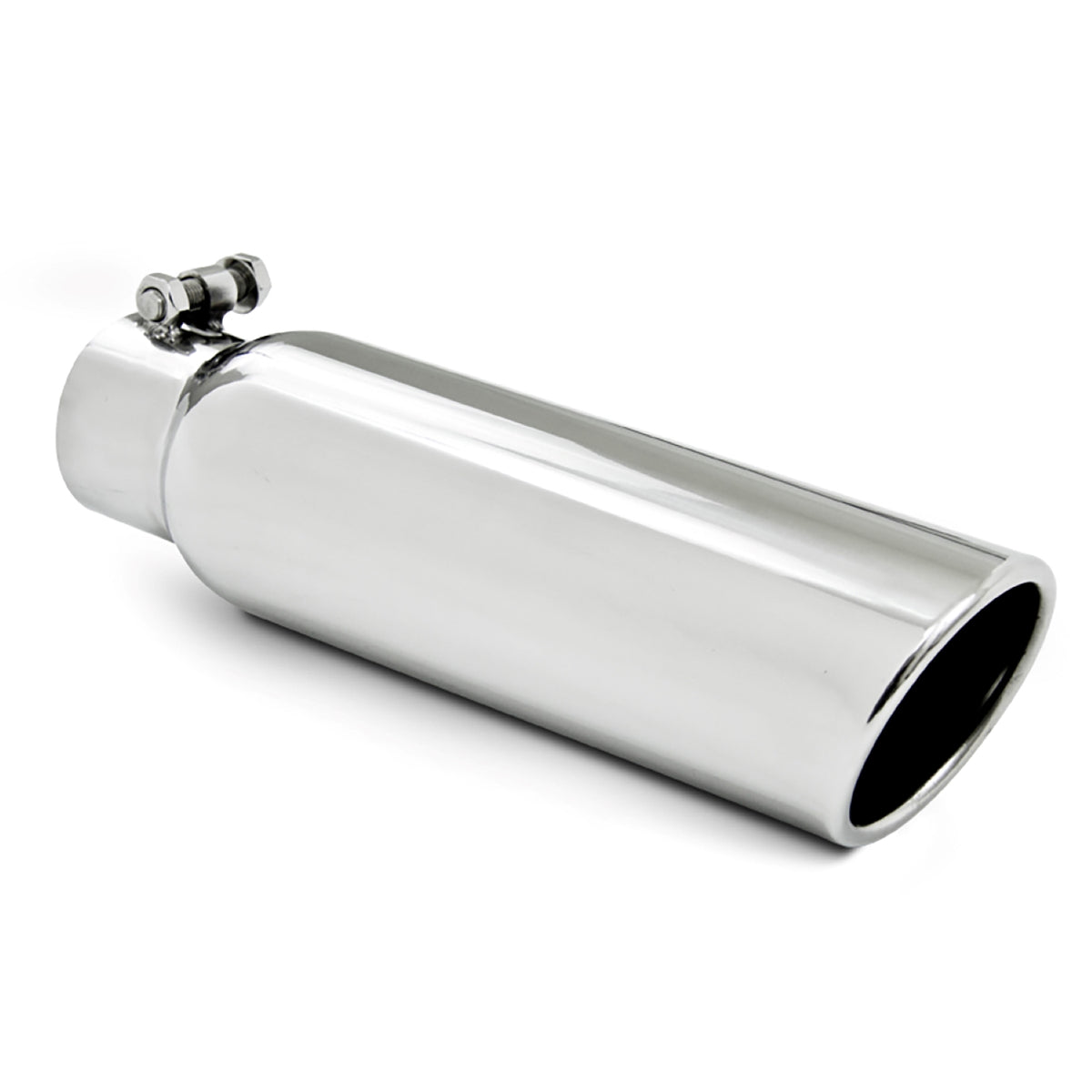MBRP MBRP T304 Stainless Steel Tip 3.5 OD; 2.5 inlet; 12 length; Angled Cut Rolled End; Clampless-no weld T5148 | T5148