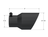 MBRP MBRP Black Coated Tip; 4.5 OD; Dual Wall Angled; 3 inlet; 8 length T5151BLK | T5151BLK