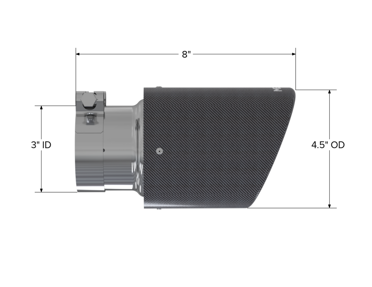 MBRP MBRP Carbon Fiber Tip; 4.5 OD; Dual Wall Angled; 3 inlet; 7.7 length T5151CF | T5151CF