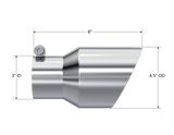 MBRP MBRP T304 Stainless Steel Tip; 4.5 OD; Dual Wall Angled; 3 inlet; 8 length T5151 | T5151