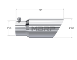 MBRP MBRP T304 Stainless Steel Tip; 4 OD; Dual Wall Angled; 3 inlet; 10 length T5156 | T5156