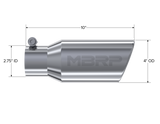 MBRP MBRP T304 Stainless Steel Tip 4 OD Angled Rolled End 2.75 inlet 10 length T5157 | T5157