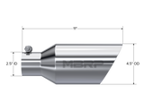 MBRP MBRP T304 Stainless Steel DW Angle Rolled End Tip; 2.5  ID; 4.5 OD; 11 length T5161 | T5161