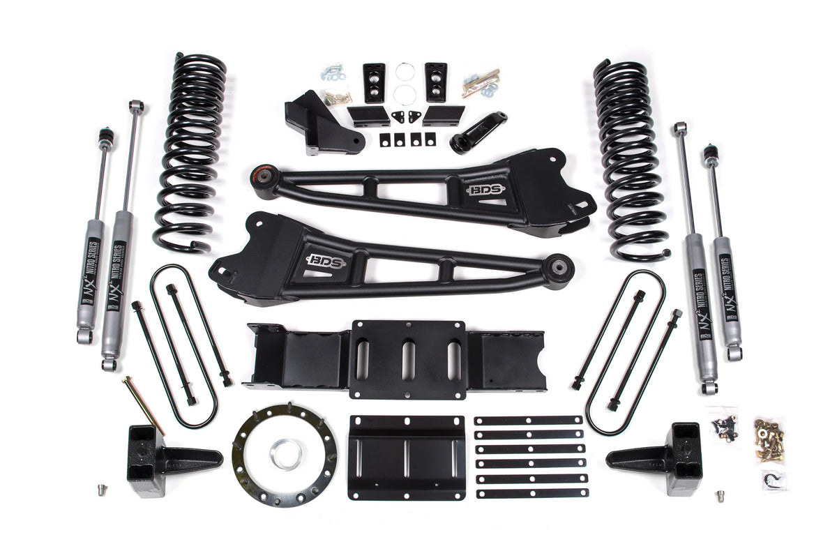 BDS Suspension 2019-20 Ram 3500 6in Radius Arm Diesel - 5inRear Block w/ overload - 8 bolt T-Case - NX2 Shocks | 1685H