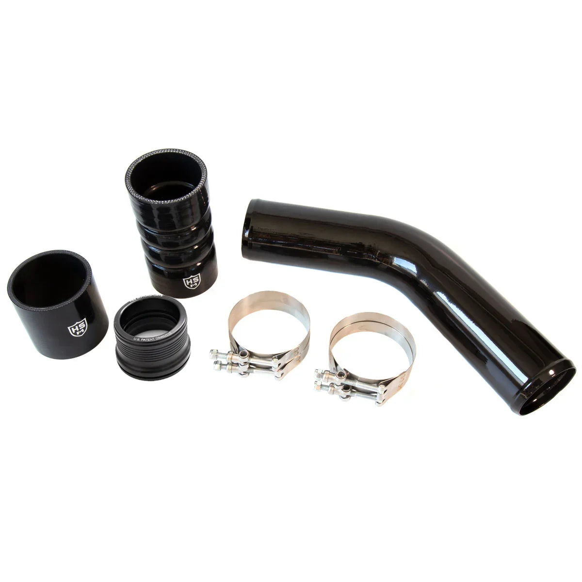 HS Motorsports H S Motorsports 2011-2025 Ford 6.7L Hot Side Intercooler Pipe Upgrade Kit BLACK 122016-B | 122016-B