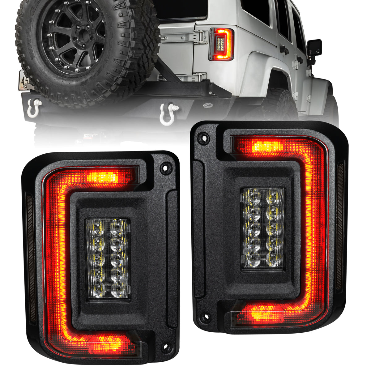 Oracle Oracle Light Black Series Flush Mount LED Tail Light for Jeep Wrangler JK - Tinted Len 5891-504-T | 5891-504-T